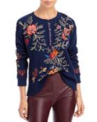 Johnny Was Taline Embroidered Thermal Henley