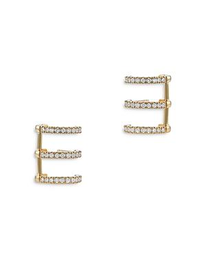 Bloomingdale's Diamond Triple Row Huggie Hoop Earring In 14k Yellow Gold, 0.55 Ct. T.w. - 100% Exclusive