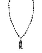 Ralph Lauren Jet Beaded Tassel Necklace, 32