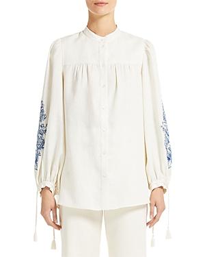 Weekend Max Mara Embroidered Puff Sleeve Blouse