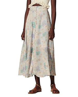 Sandro Dorise Long Printed Skirt