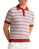 Ted Baker Maynard Open Knit Striped Polo