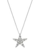 Bloomingdale's Diamond Baguette & Round Star Pendant Necklace In 14k White Gold, 1.0 Ct. T.w. - 100% Exclusive