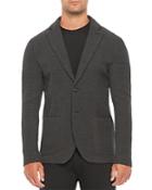Emporio Armani Slim Fit Wool Blend Solid Dark Jacket