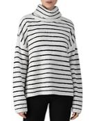 Atm Anthony Thomas Melillo Striped Funnel Neck Chenille Sweater