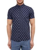 Ted Baker Flake Geo Printed Regular Fit Button-down Shirt