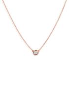 Bloomingdale's Diamond Bezel Solitare Necklace In 14k Rose Gold, 0.05 Ct. T.w. - 100% Exlcusive