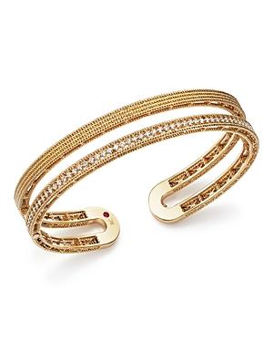 Roberto Coin 18k Yellow Gold Symphony Pave Diamond Double Cuff