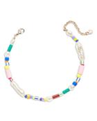 Baublebar Tybee Multicolor Bead & Imitation Pearl Ankle Bracelet