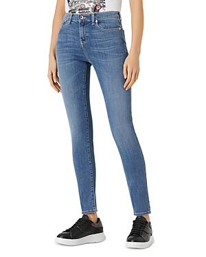 Emporio Armani High Waist Skinny Jeans In Fancy Gray