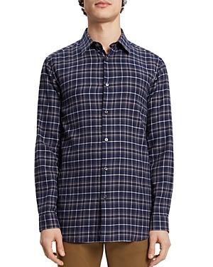Theory Menlo Plaid Flannel Regular Fit Shirt