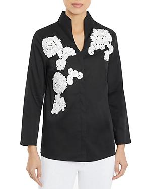 Misook Floral Soutache Blouse