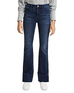 Jen 7 High Hem Slim Bootcut Jeans In Cresta
