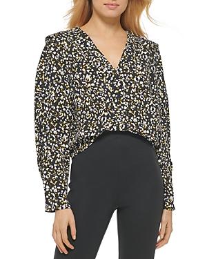 Dkny Printed Long Sleeve Top