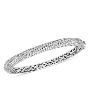 Bloomingdale's Diamond Baguette & Round Bangle Bracelet In 14k White Gold, 1.75 Ct. T.w. - 100% Exclusive
