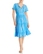 Johnny Was Fern Print Cotton Tiered Knit Dress