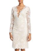 Tadashi Shoji Double V Neck Lace Dress