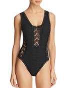 Becca By Rebecca Virtue Color Play Sheer Panel One Piece Swimsuit