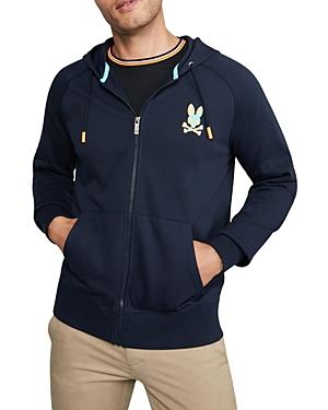 Psycho Bunny Bennett Cotton Embroidered Logo Regular Fit Full Zip Hoodie