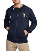 Psycho Bunny Bennett Cotton Embroidered Logo Regular Fit Full Zip Hoodie