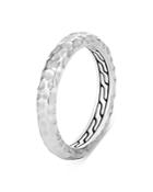 John Hardy Sterling Silver Classic Chain Hammered Silver Band