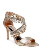 Badgley Mischka Grammy Ii Embellished Metallic Leather High Heel Sandals