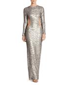 Dress The Population Laura Mesh-inset Sequin Gown