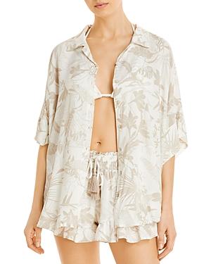 Surf Gypsy Printed Shirt Swim Cover-up