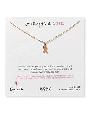 Dogeared Wish For A Cure Rose Gold Necklace, 18