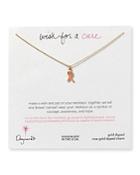 Dogeared Wish For A Cure Rose Gold Necklace, 18