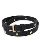 Allsaints Stud Leather Wrap Bracelet