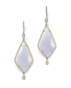 Meira T 14k Gold And Blue Lace Chalcedony Earrings