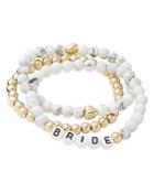 Aqua Bride Beaded Stretch Bracelets In 18k Gold Plated - 100% Exclusive