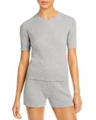 Aqua Ribbed Short Sleeve Sweater - 100% Exclusive