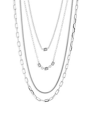 Nadri Golden Hour Cubic Zirconia Mixed Chain Layered Necklace, 22