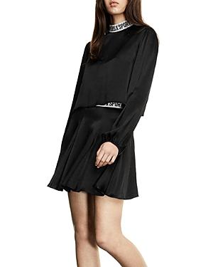 The Kooples Silk Flared Mini Skater Skirt