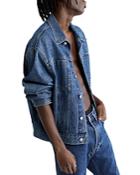 Calvin Klein Standards Stone Indigo Rinse Concealed Placket Jacket