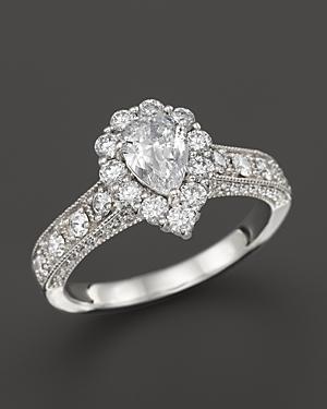 Vintage Inpired Diamond Engagement Ring In 14k White Gold, 1.50 Ct. T.w. - 100% Exclusive