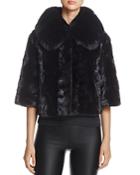 Maximilian Furs Fox Fur-collar Mink Fur Coat - 100% Exclusive