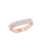Bloomingdale's Diamond Double Row Ring In 14k Rose Gold, 1.30 Ct. T.w. - 100% Exclusive
