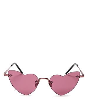 Saint Laurent Women's Lou Lou Rimless Heart Sunglasses, 50mm