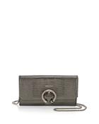 Jimmy Choo Mini Embossed Leather Chain Wallet