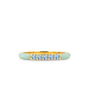 Rachel Reid 14k Yellow Gold & Enamel Aquamarine Ring