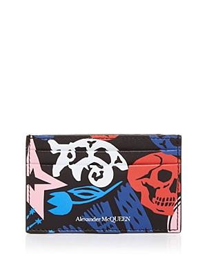 Alexander Mcqueen Printed Leather Card Case