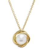 David Yurman Infinity Pendant Necklace In 18k Yellow Gold With Pearl, 16