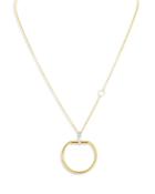 Roberto Coin 18k Yellow Gold Classic Parisienne Diamond Circle Pendant Necklace, 24