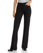 Mother The Hustler Roller High Rise Wide Leg Jeans In Pitch