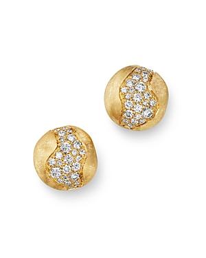 Marco Bicego 18k Yellow Gold Africa Constellation Pave Diamond Stud Earrings