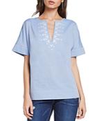 Bcbgeneration Embroidered Short-sleeve Top