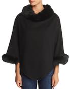 Max Mara Fox Fur-trim Cashmere Poncho